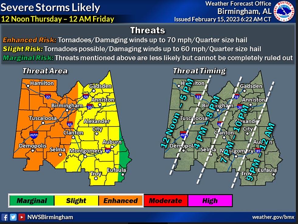 Weather Info: West, Central Alabama Upgraded to an Enhanced Risk