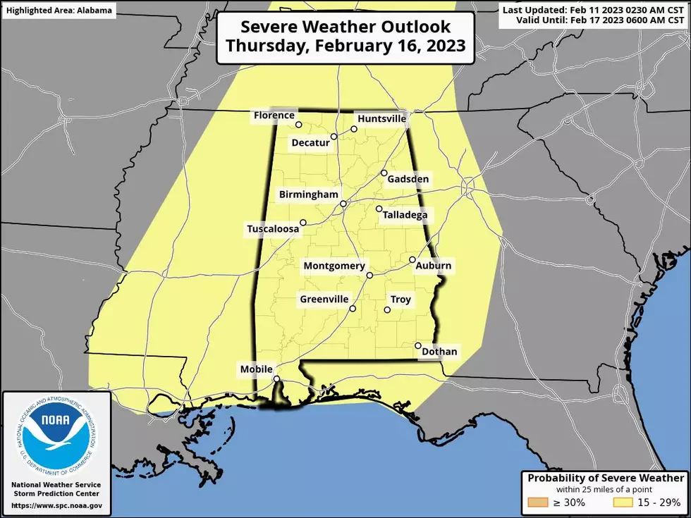 Advance Notice: Severe Weather Threat, Tornadoes in Alabama Next Week