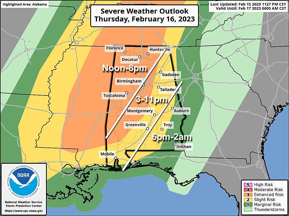 Alabamians Face Possible Tornadoes, Hail, Damaging Winds Today