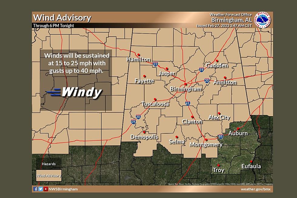 Wind Advisory: Portions of Alabama Could Experience 40 MPH Gusts