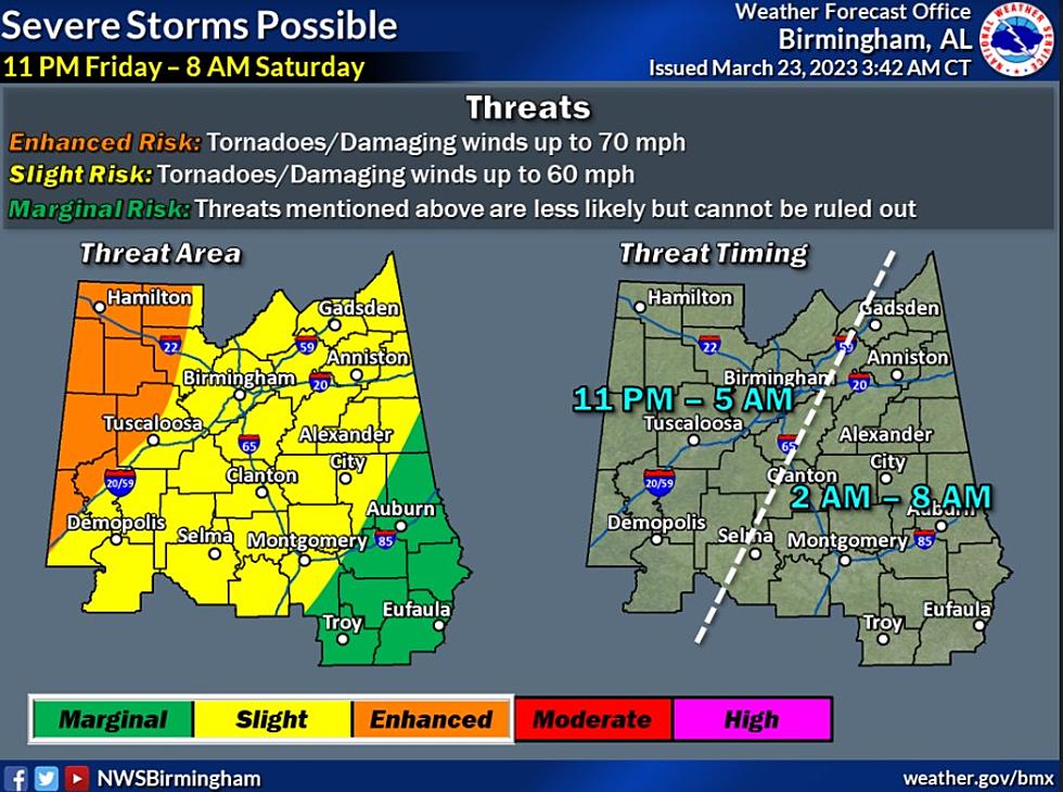 Severe Weather: Enhanced Risk Area Added to Portions of Alabama