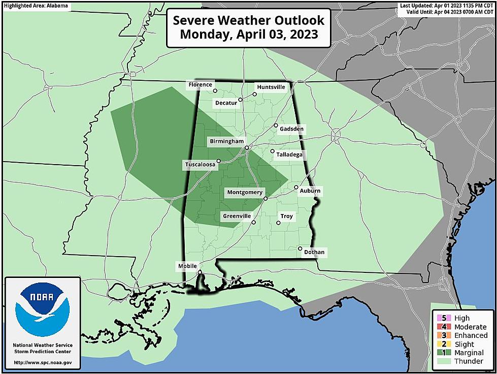 More Severe Weather Possible Monday in West, Central Alabama
