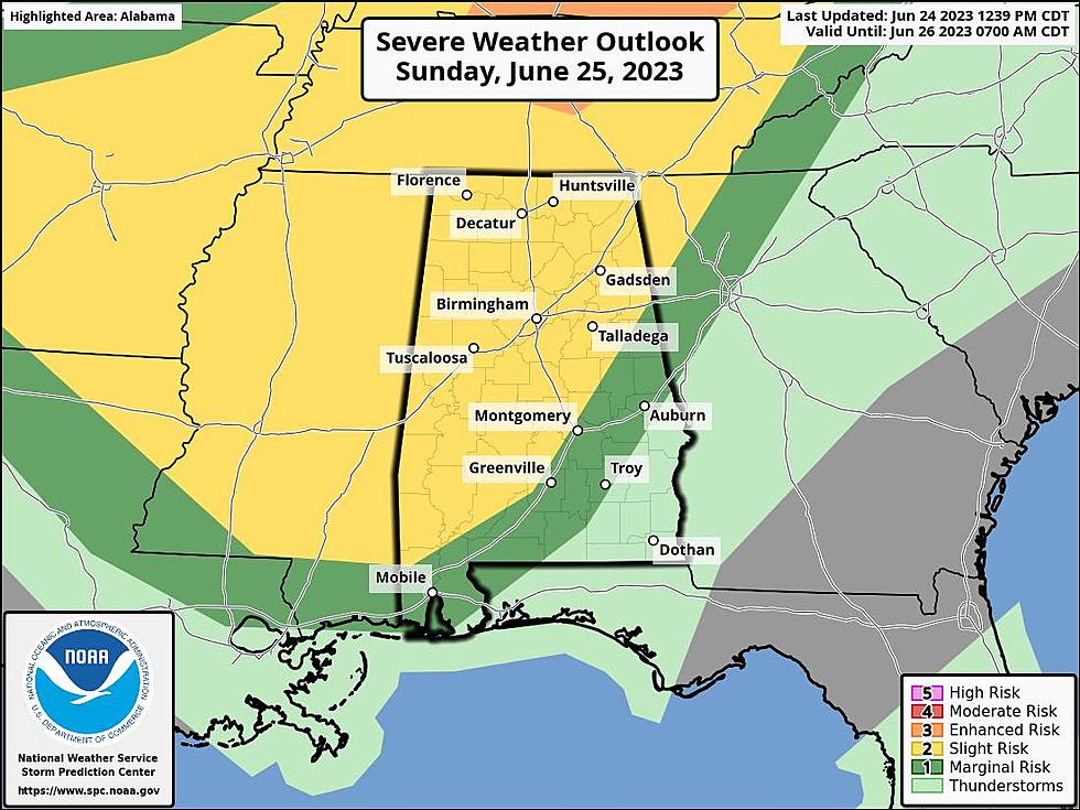 Severe Weather Sunday: Threats of Damaging Winds, Hail in Alabama