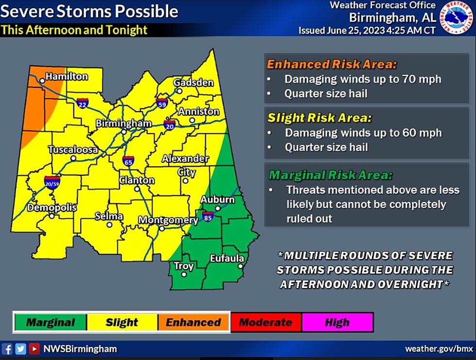 Alabamians Can Expect Several Waves of Severe Weather on Sunday