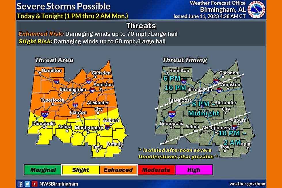 Alert: 2 Rounds of Severe Weather Today in West, Central Alabama