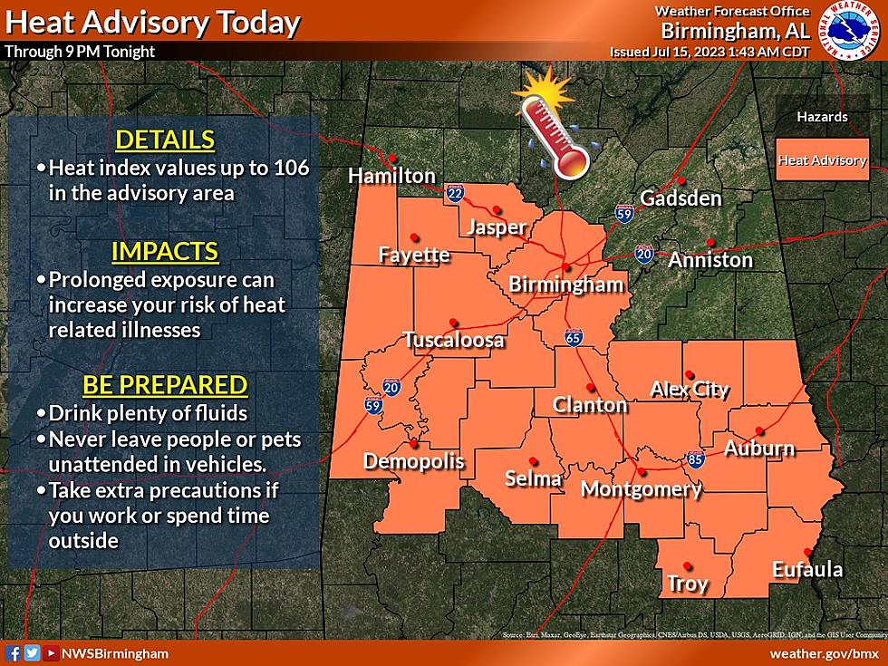 Concerning Heat Indices for Portions of Alabama Prompt Advisory