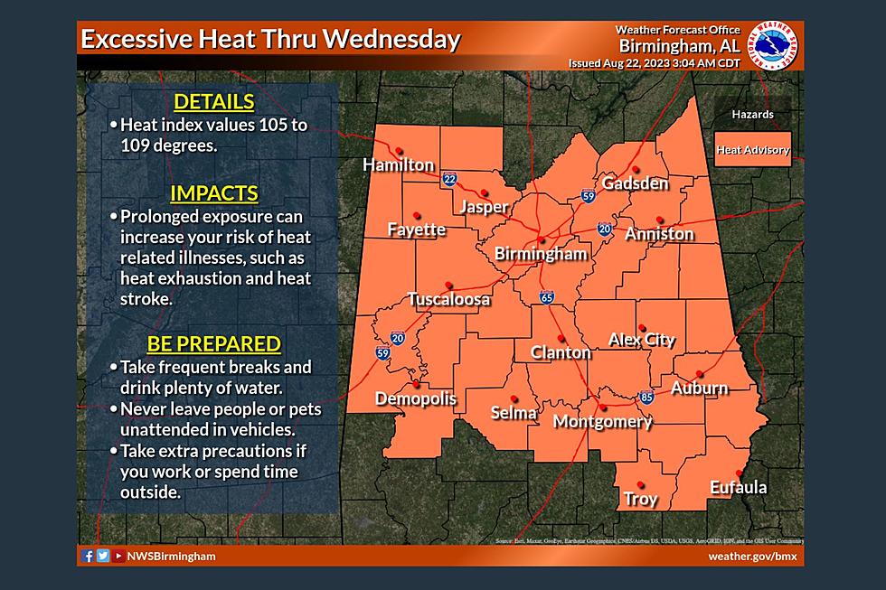 ALERT: Expect Triple Digit Heat Index Values This Week in Alabama
