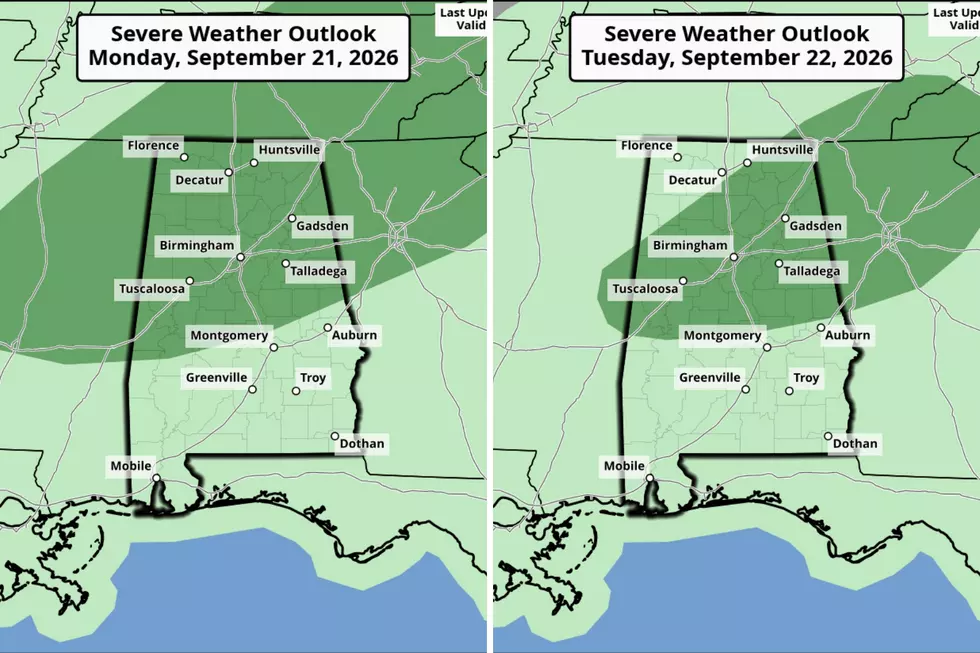 West Alabama Under Marginal Risk for Storms Monday, Tuesday