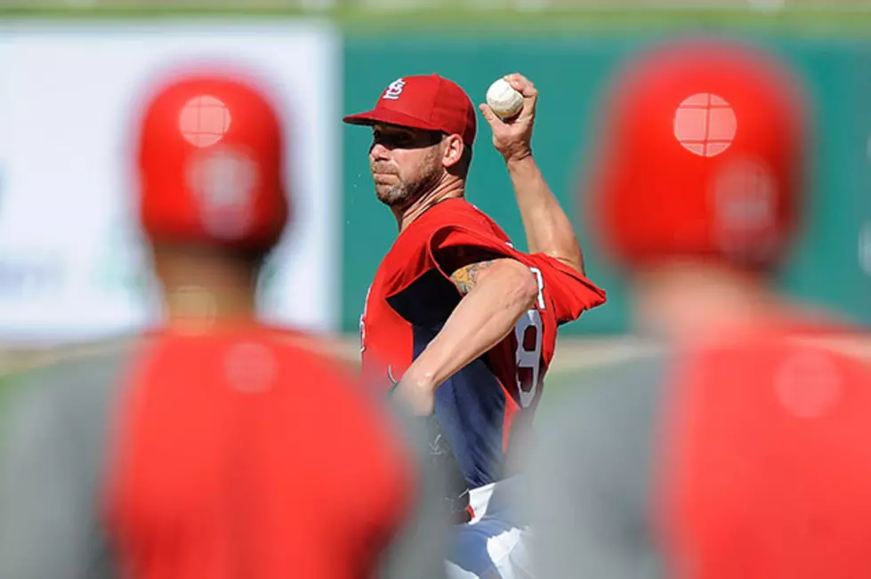 Chris Carpenter of the St. Louis Cardinals Works Simulated Game