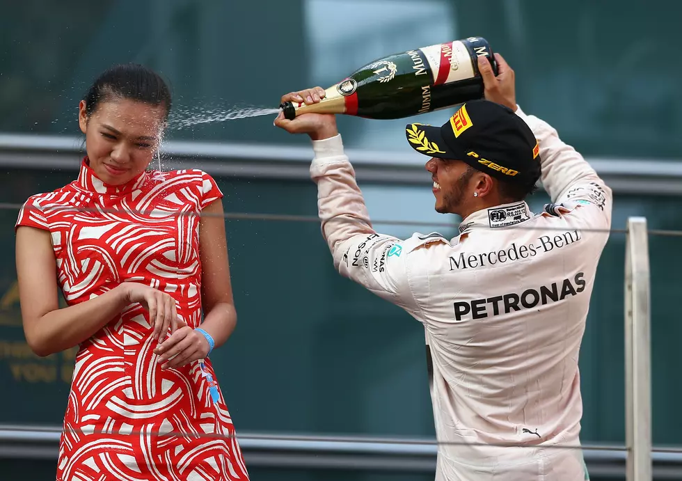 Hamilton Defends His Champagne Celebration after Criticism