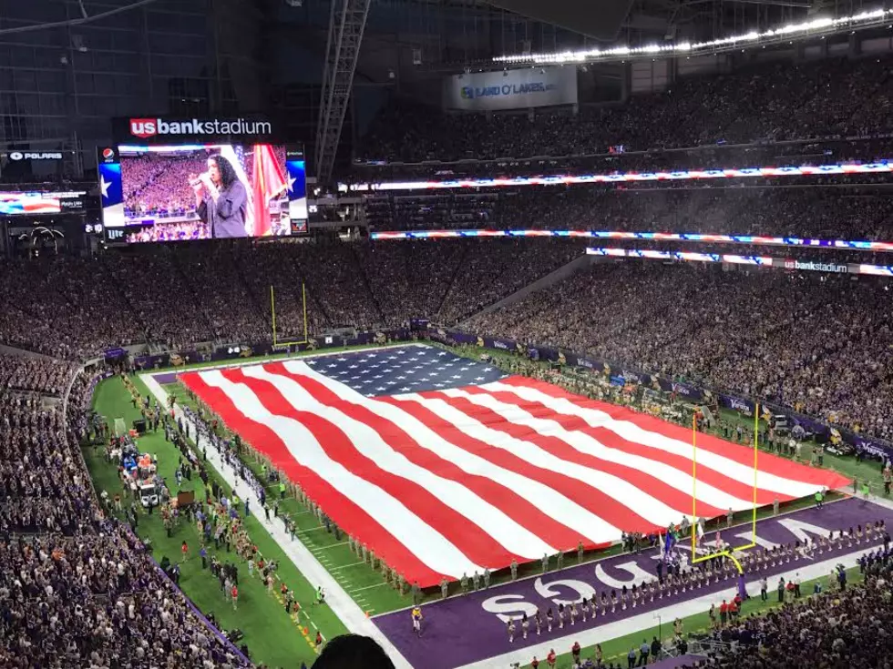 US Bank Stadium Hosts First Regular Season Game with Awesome National Anthem