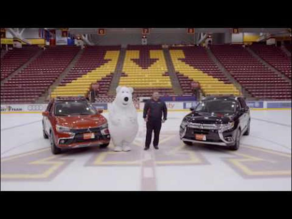 Bear Mascot Falls on Ice