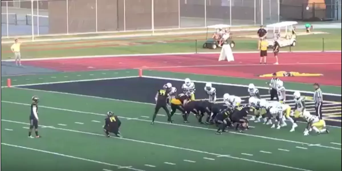 College Football Kicker Makes Field Goal After Attempt is Blocked