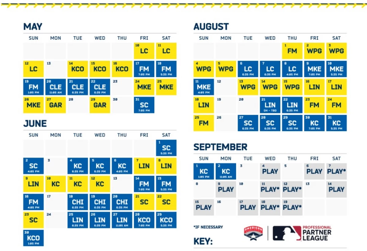 Sioux Falls Canaries Release 2024 Schedule