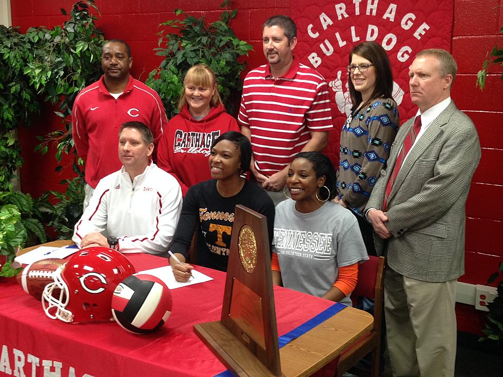 Nine Football Players, One Volleyball Player Sign at Carthage’s National Signing Day Ceremony