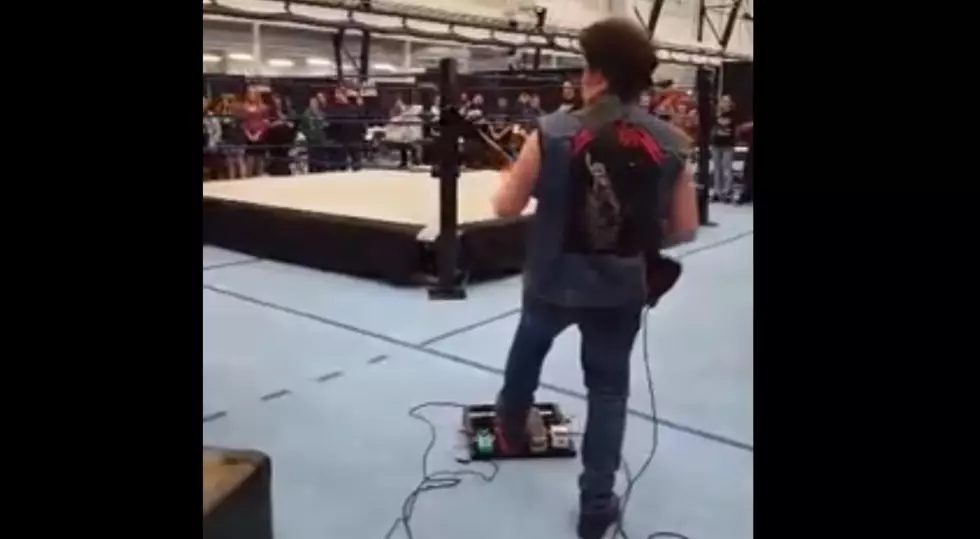 Bangor Musician Rocks National Anthem at Local Wrestling Event [VIDEO]
