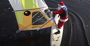 Windsurfing Santa Appears In The Penobscot After An 8-Year Hiatus