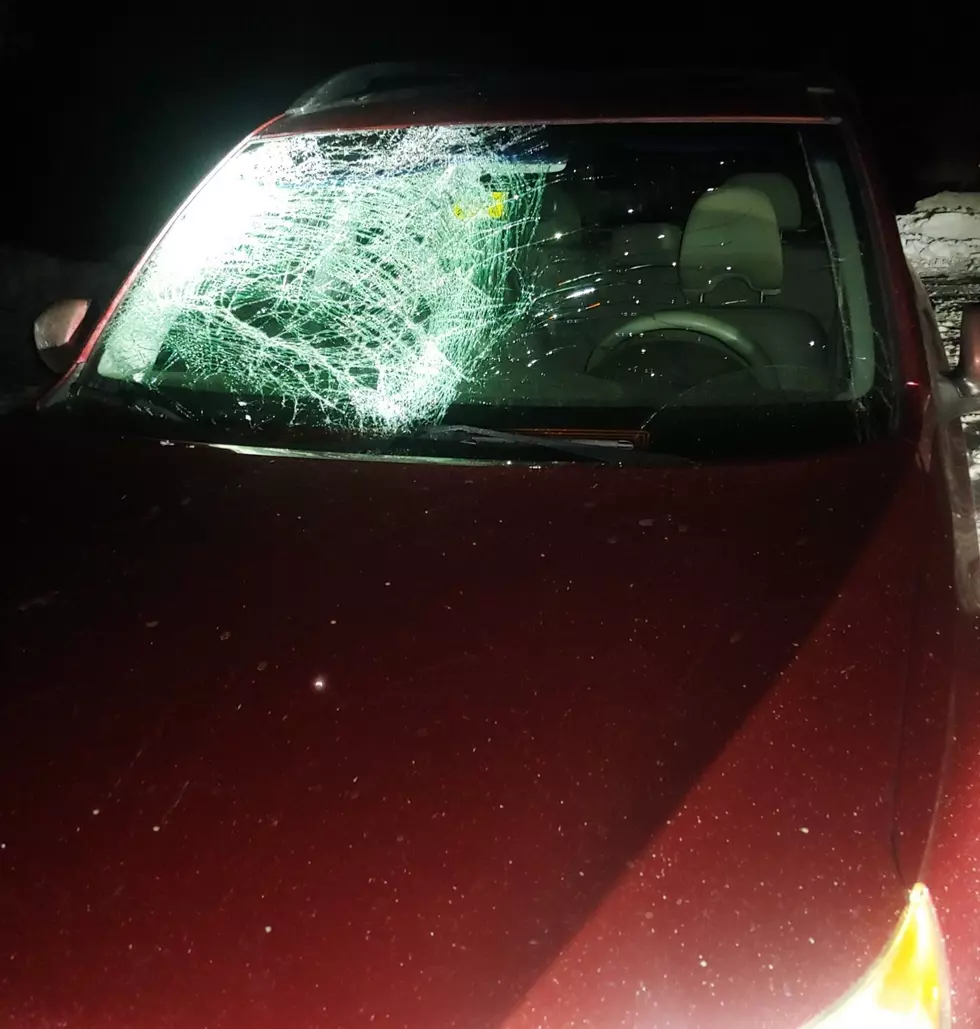 Brewer Driver Escapes Injury When Flying Ice Smashes Windshield