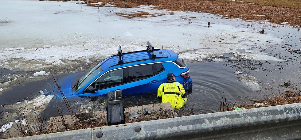 Car Leaves Roadway In Hermon Thursday And Ends Up In Birch Stream