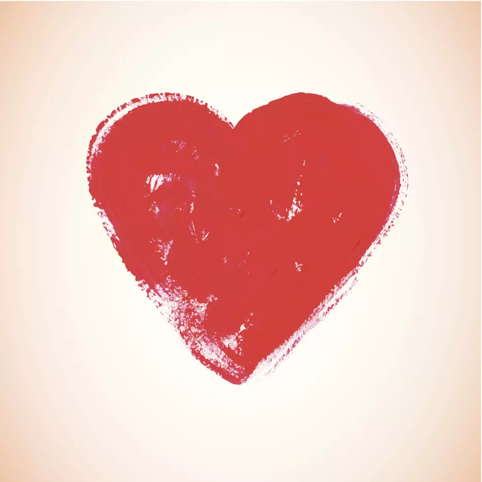 Watercolor red heart, vector illustration