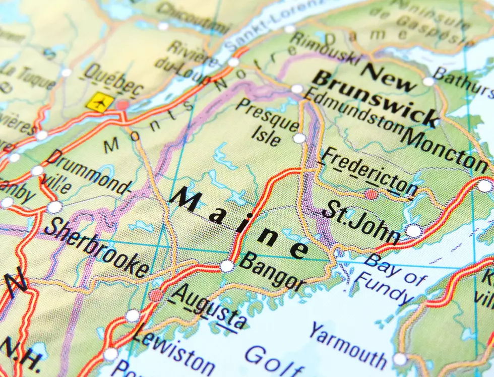 Map of Maine, USA.
