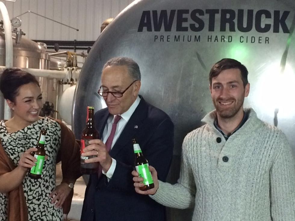 Sen. Chuck Schumer Visits Awestruck Cider in Sidney!