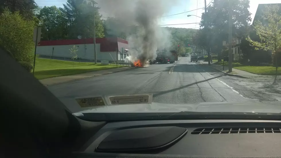 Main Street Car Fire Friday Morning in Oneonta