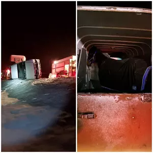 Truck Rollover in Morris; Horse in Trailer is Safe