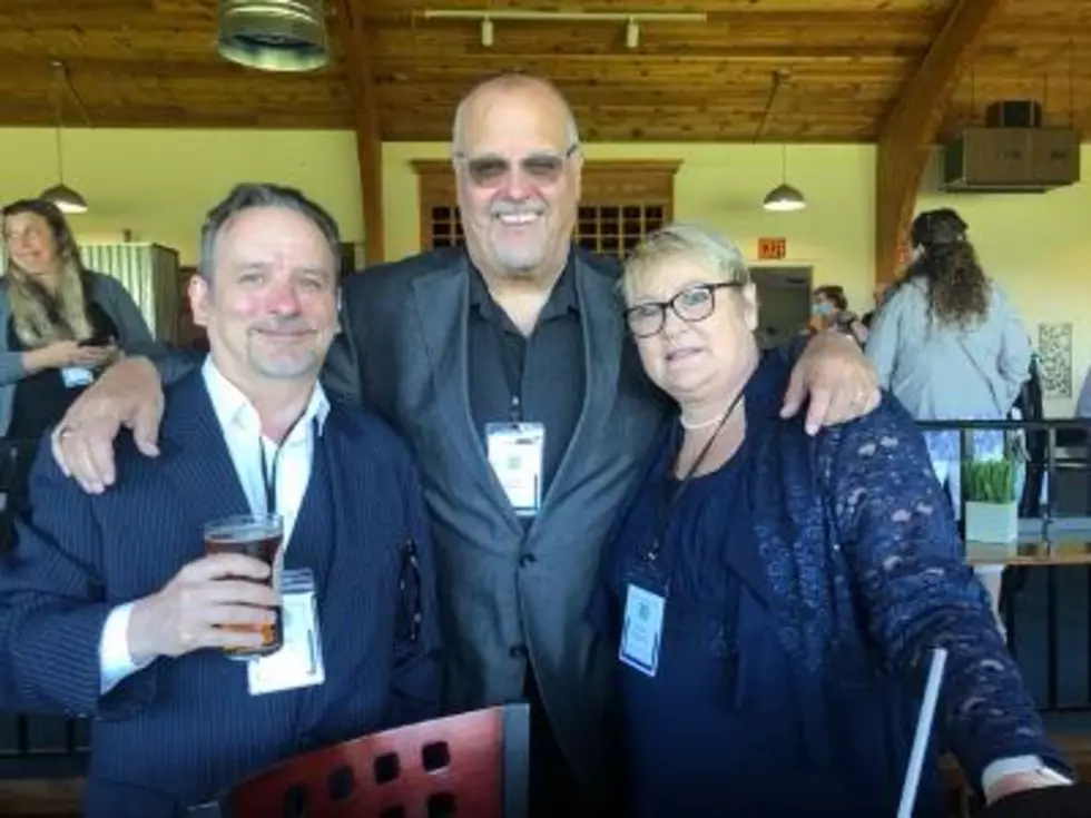Media guests included (L-R) Steve Dillon, Account Executive; "Big Chuck", radio personality; and Michelle Clapperton, Sales Director for Townsquare Media radio.