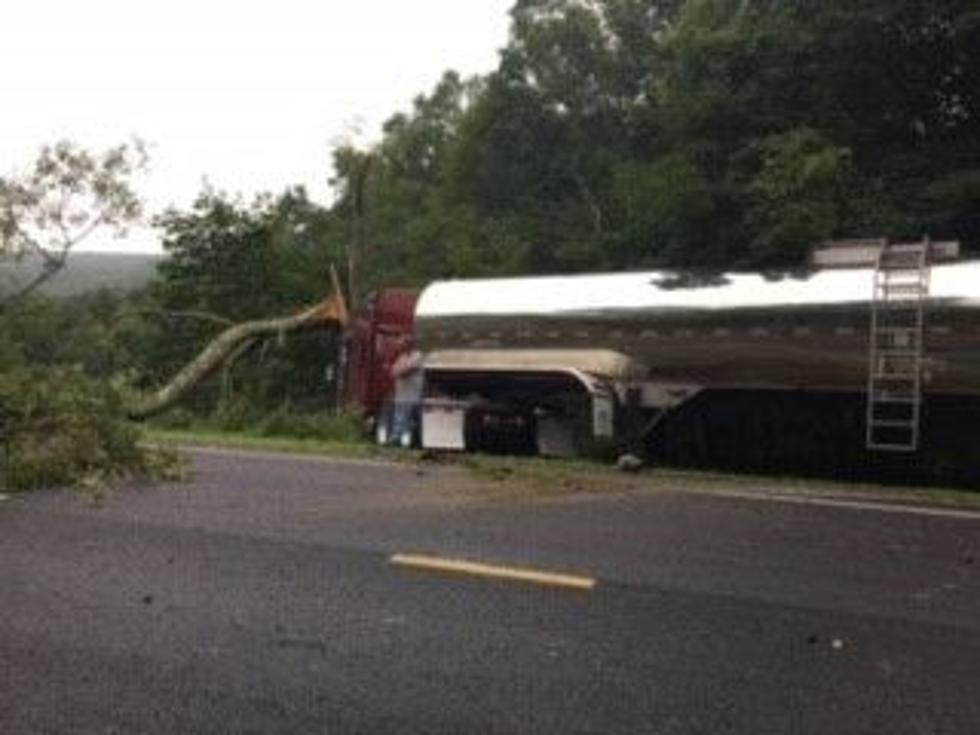 Driver Takes Eyes Off Road; Milk Truck Crashes in Walton