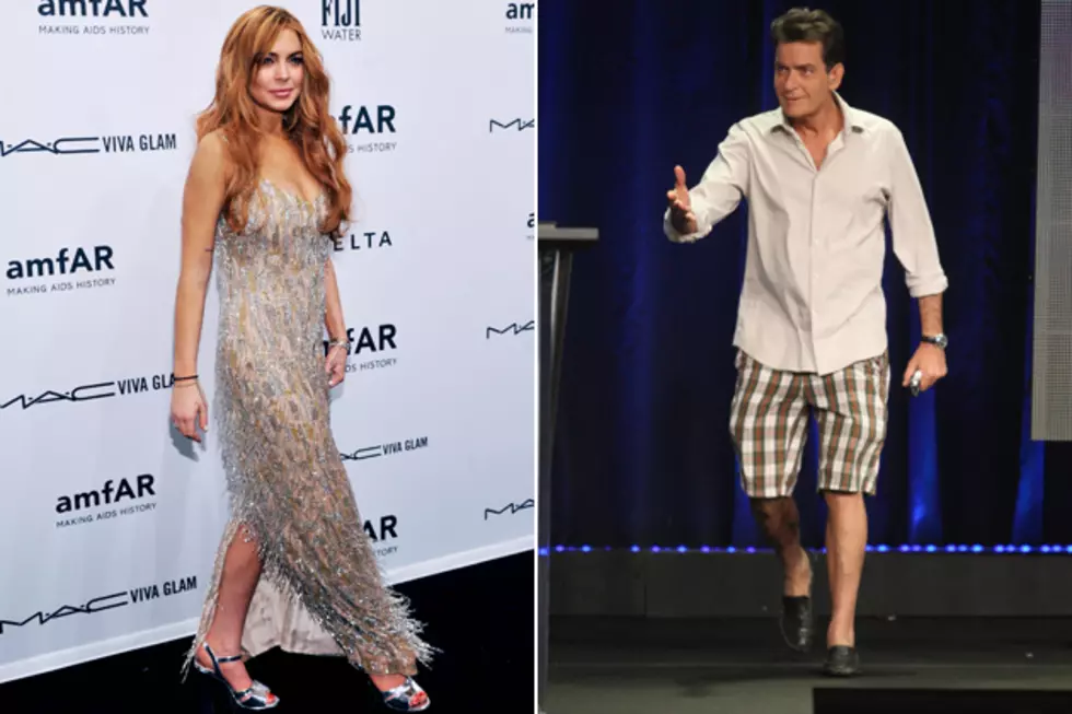 Today in Lindsay Lohan: Charlie Sheen Offered to Buy Her amfAR Gown + Her Lawyer Can&#8217;t Find Her
