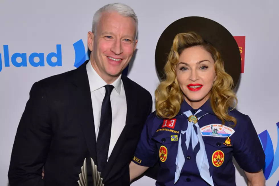 Madonna Dressed Like a Boy Scout + Smooched Anderson Cooper on the Lips at the 2013 GLAAD Media Awards [VIDEO, NSFW LANGUAGE]