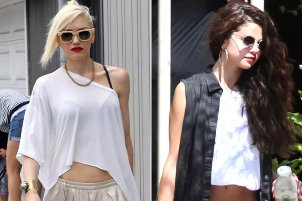 Try This Trend: Gwen Stefani, Selena Gomez + More Bare Bellies in Flowy White Tees