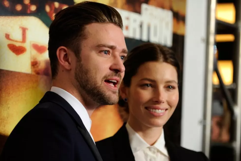 Justin Timberlake + Jessica Biel Rock Tuxedos at 'Runner Runner' Premiere