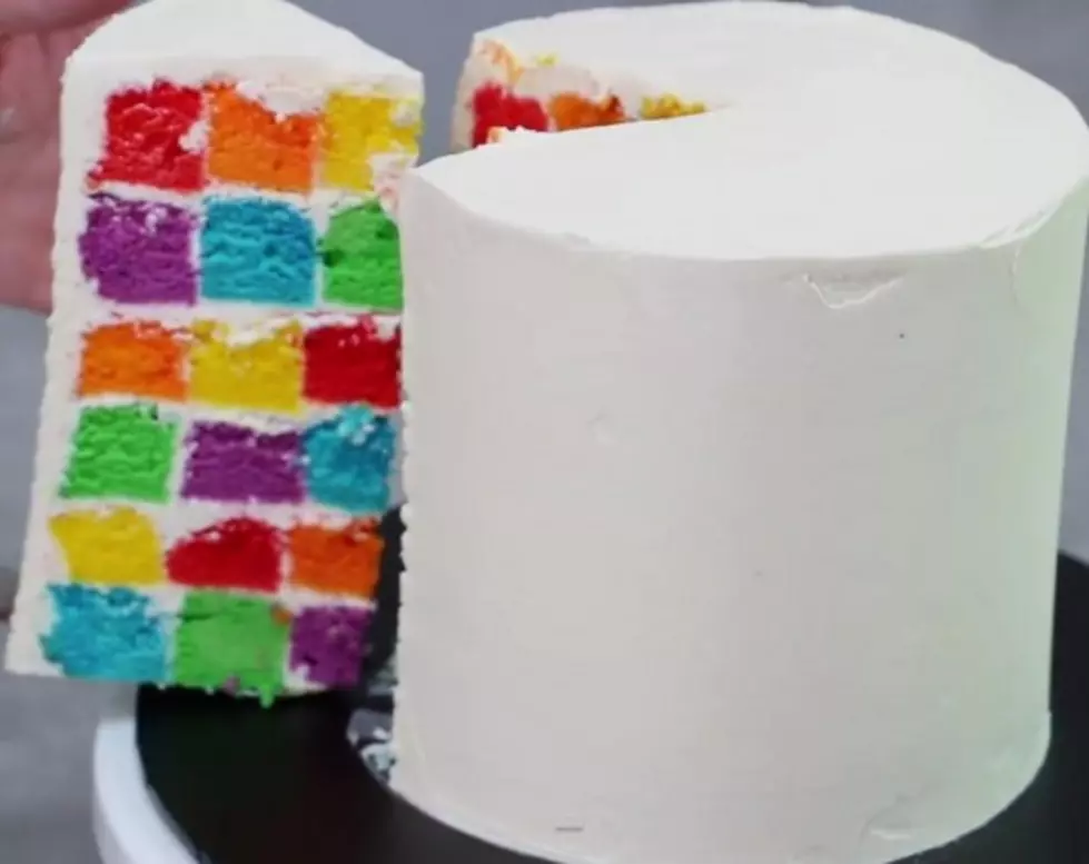 Rainbow Checkerboard Cake [VIDEO]