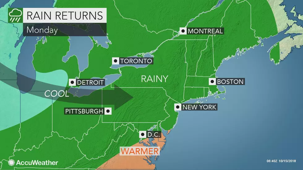 NJ Weather for Monday: the Warmest, Wettest Day of the Week