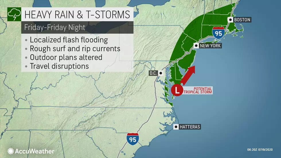 Tropical Rainstorm Forecast for NJ: 2+ Inches of Rain, 40+ MPH Gusts