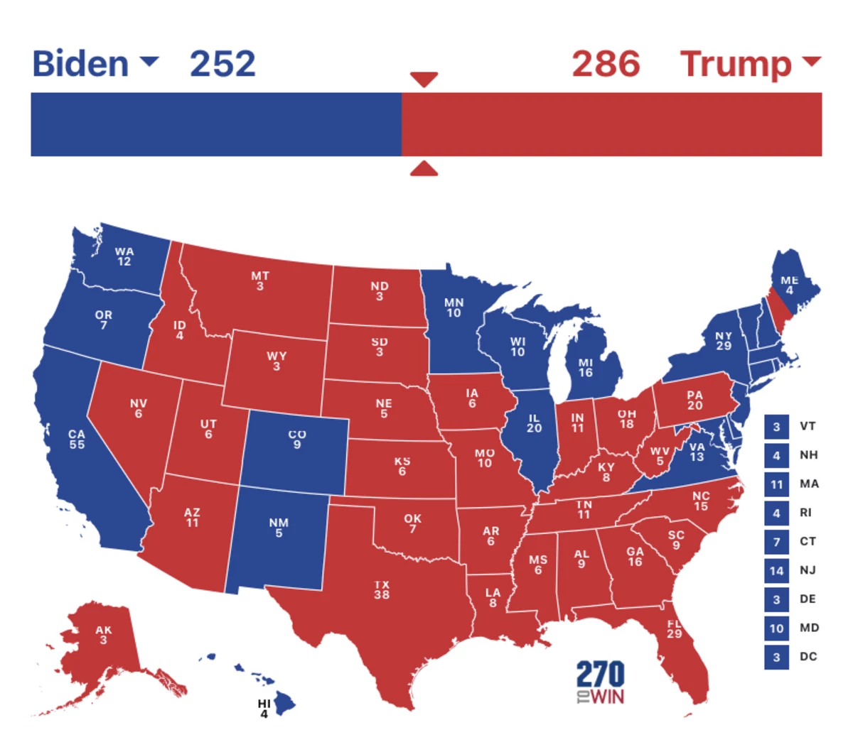 Hurley Final Electoral College Trump V. Biden Map