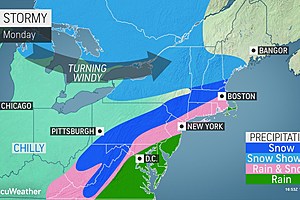 Storm #1 update: Monday looks sloppy, with rain and some wet snow