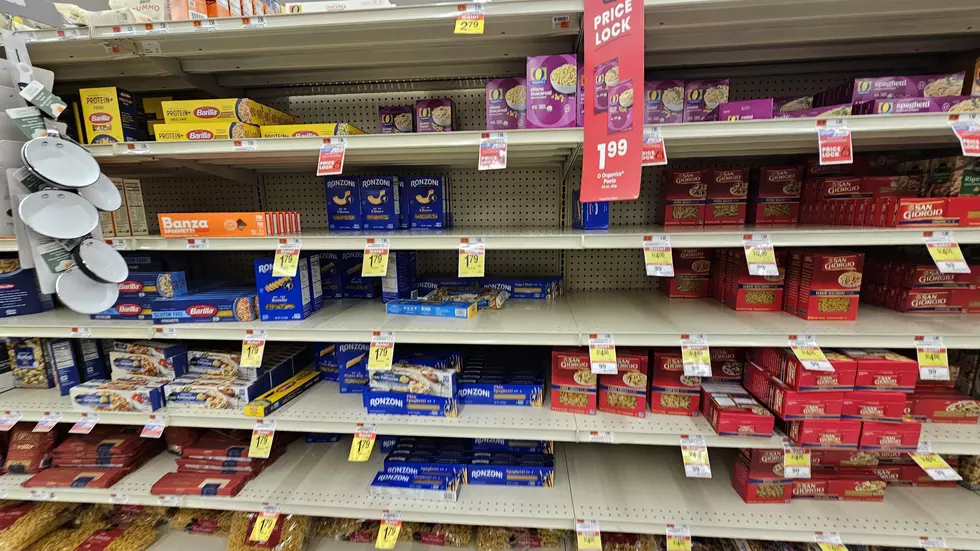 Pasta on a NJ supermarket shelf for the Blizzard of 2026 - Photo: Chris Coleman