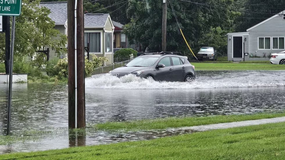 Flash flooding from heavy thunderstorms on Tilton Road in Northfield, NJ, on August 28, 2026 - Photo: Chris Coleman