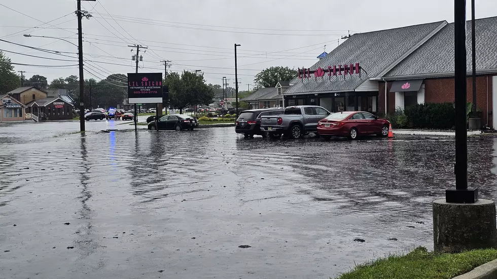 Flash flooding from heavy thunderstorms on Tilton Road in Northfield, NJ, on August 28, 2026 - Photo: Chris Coleman