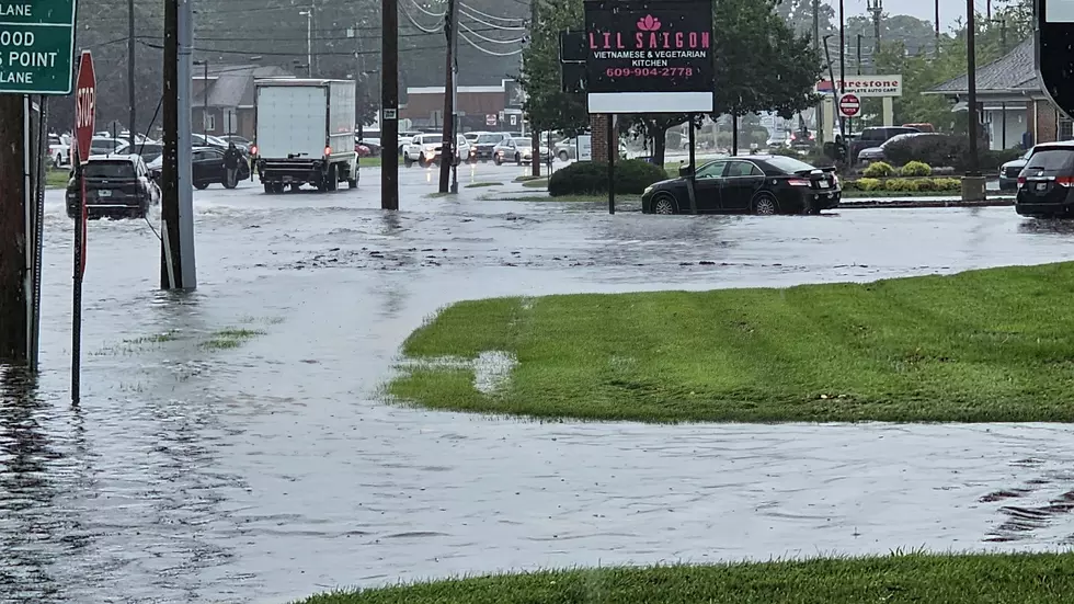 Flash flooding from heavy thunderstorms on Tilton Road in Northfield, NJ, on August 28, 2026 - Photo: Chris Coleman