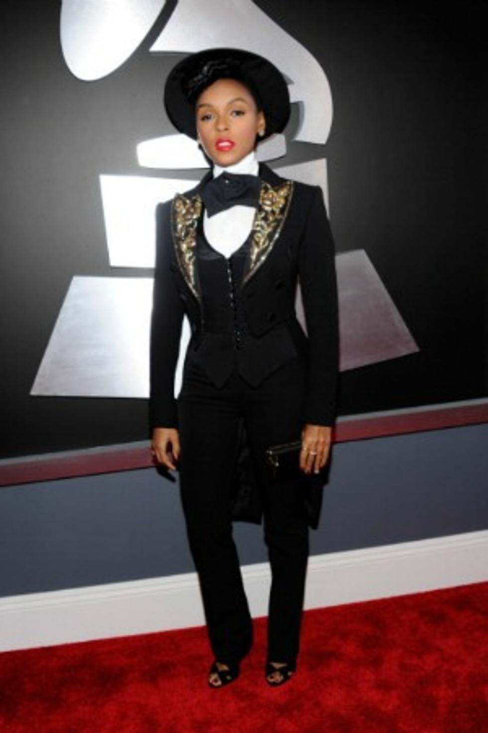Janelle Monae Suits Up for 2013 Grammy Awards Red Carpet