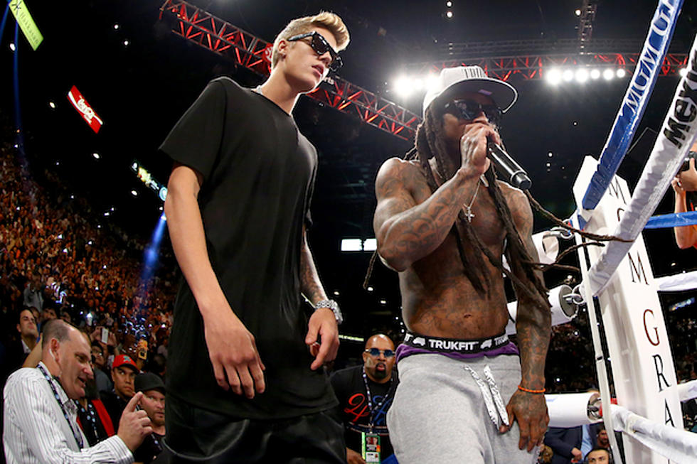 Lil Wayne and Justin Bieber Walk Floyd Mayweather To Boxing Ring [VIDEO]