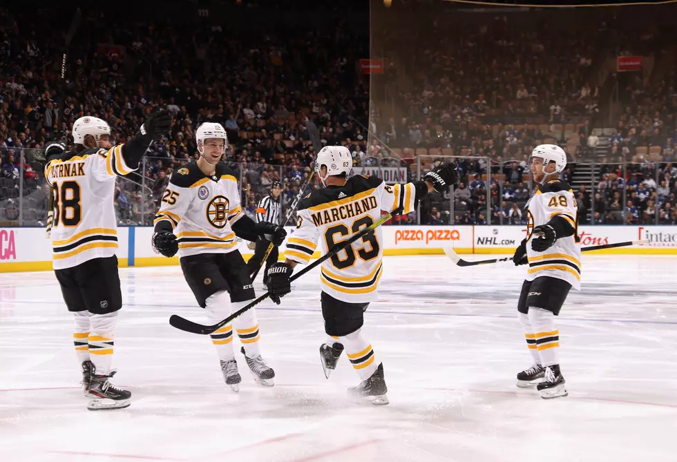 The Boston Bruins Play The Devils In New Jersey