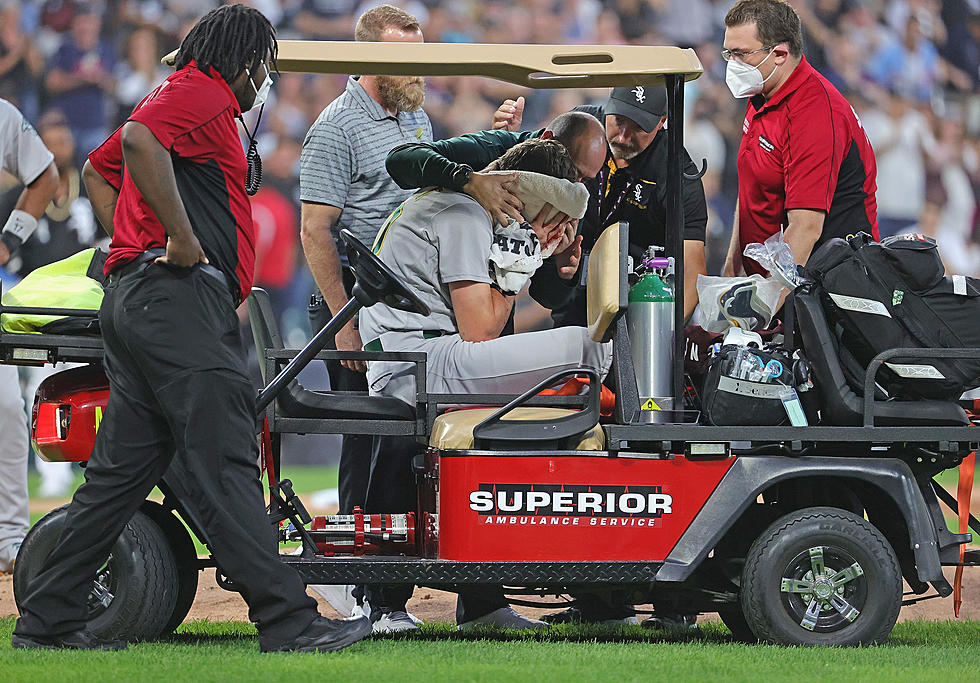 A’s right-hander Chris Bassitt struck on head by line drive