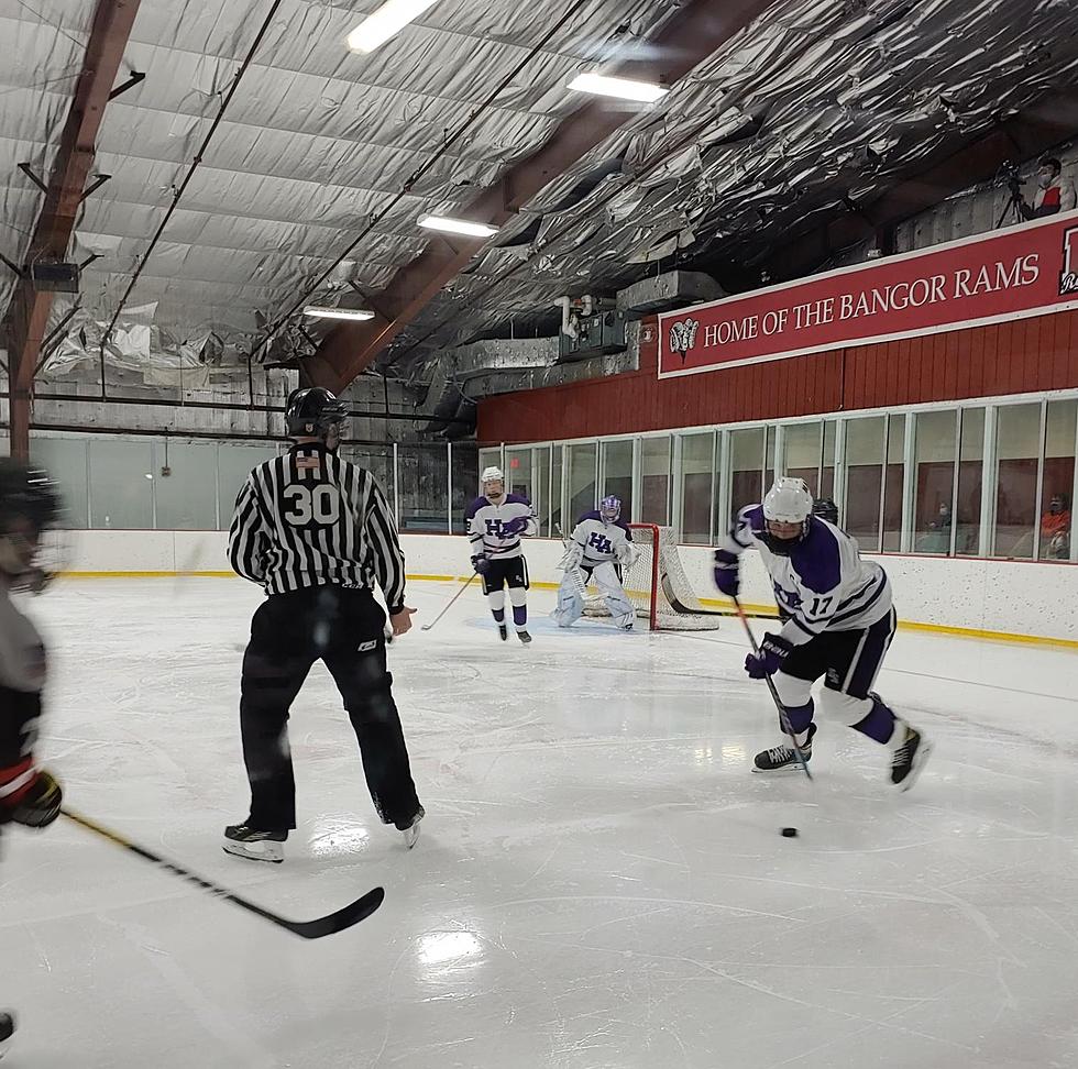 2 Players Score Their First Varsity Ice Hockey Goal as Hampden Beats Houlton-Hodgdon 9-1