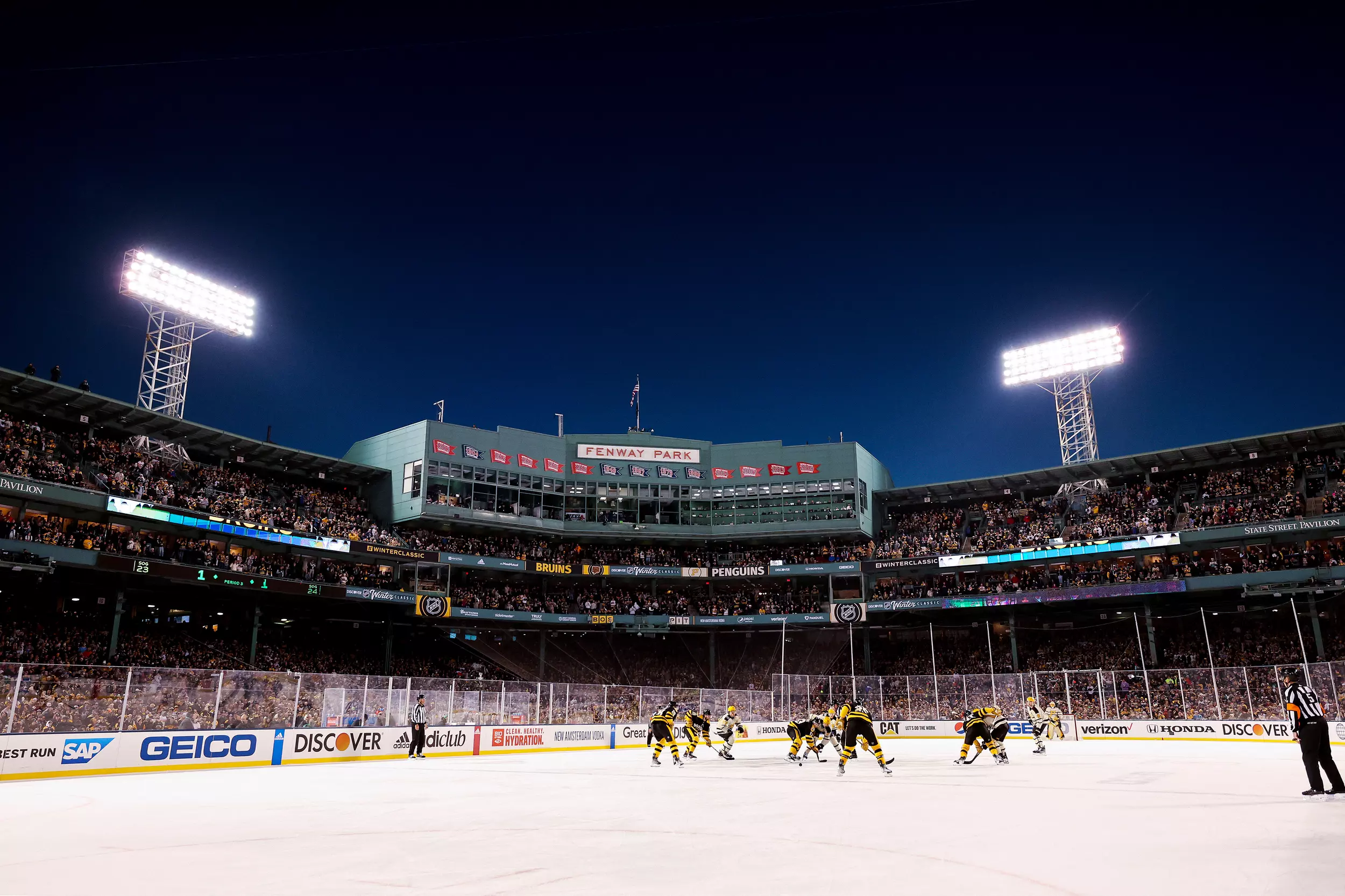 Hampus Lindholm 2023 Winter Classic Fenway Park Green Monster Boston Bruins  Autographed Hockey Photo