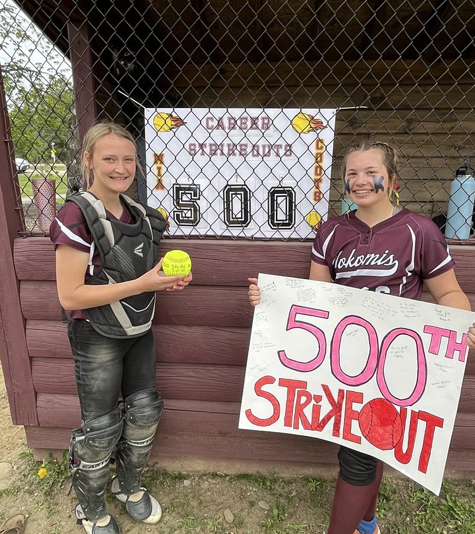 Coots K&#8217;s 20 Picking Up Her 500th Career Strikeout as Nokomis Beats Winslow 4-1